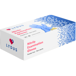 Lydus Blue Nitrile Exam Gloves – Textured Finger, 4 Mil, Latex-Free – Pack of 100