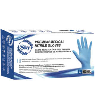 SKY PREMIUM Blue Medical Nitrile Gloves (3.5 MIL) SKY PREMIUM Blue Medical Nitrile Gloves (3.5 MIL)