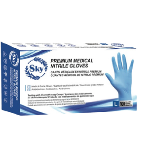 SKY PREMIUM Blue Medical Nitrile Gloves (3.5 MIL)