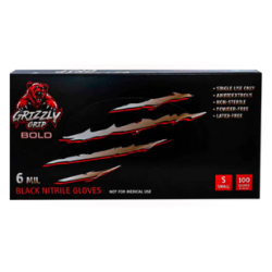 Grizzly Grip BOLD Nitrile Gloves 6 Mil Black