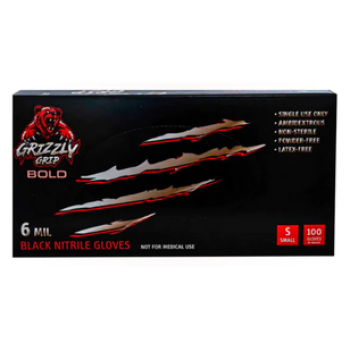 Grizzly Grip BOLD Nitrile Gloves 6 Mil Black Grizzly Grip BOLD Nitrile Gloves 6 Mil Black