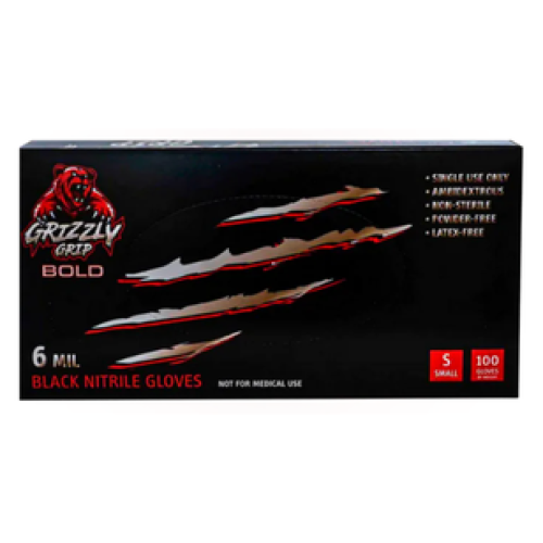 Grizzly Grip BOLD Nitrile Gloves 6 Mil Black
