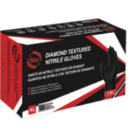 SKY DIAMOND Orange Textured Nitrile Gloves (8MIL)